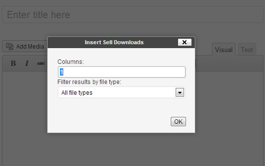 Sell Downloads Insertion Interface