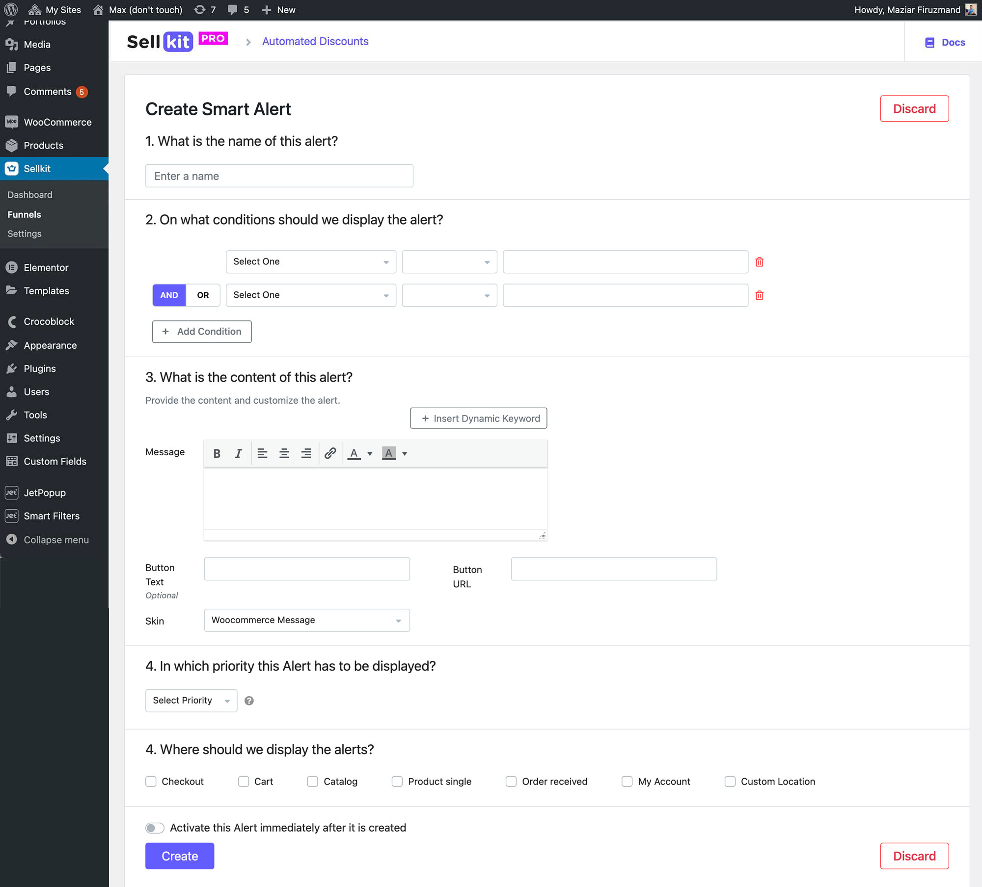 Display Smart Checkout alerts to engage your customers even further (ONLY in PRO)