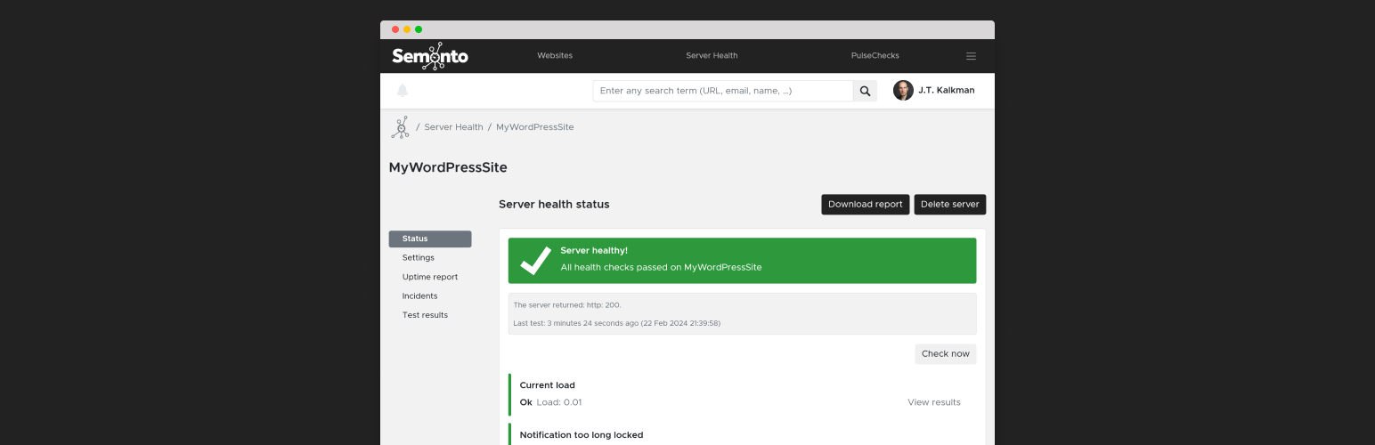 Semonto – Uptime monitoring, Broken Links, SSL and Lighthouse