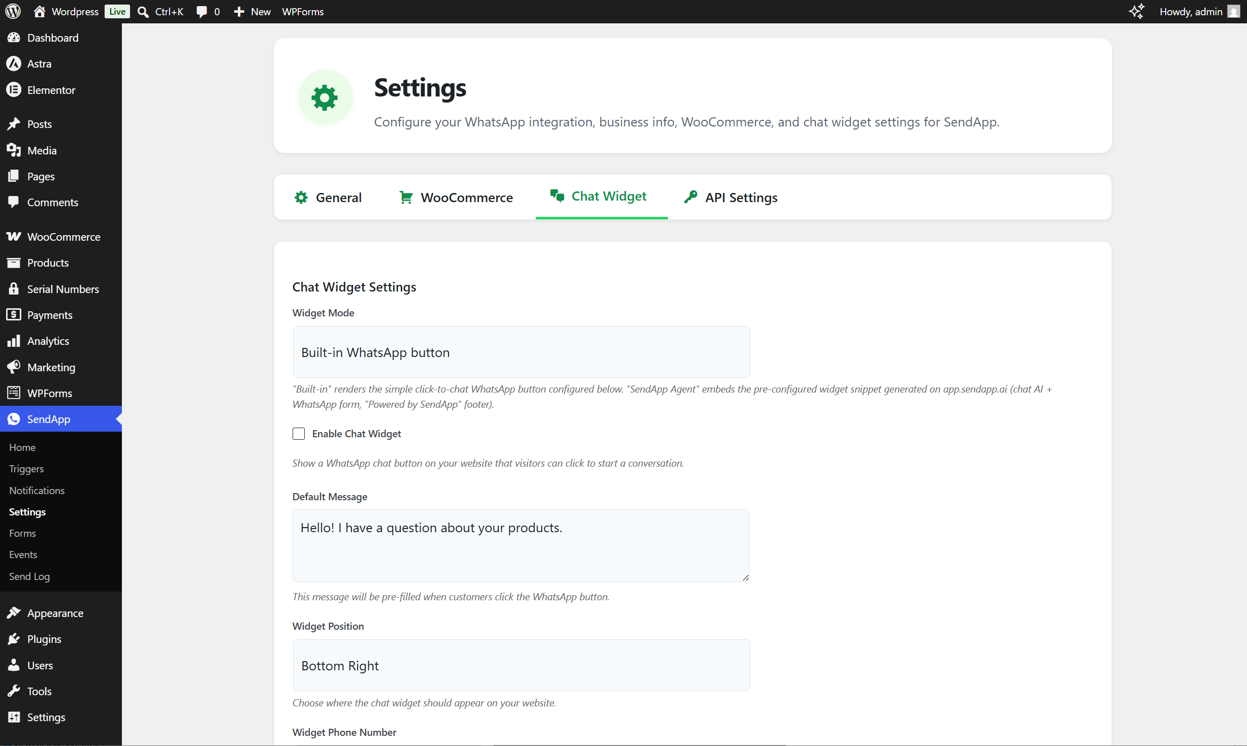 Send Log: filterable list of every send attempt with status, HTTP code and response excerpt