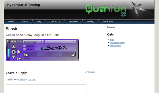 This is the player in its medium state on a blog post