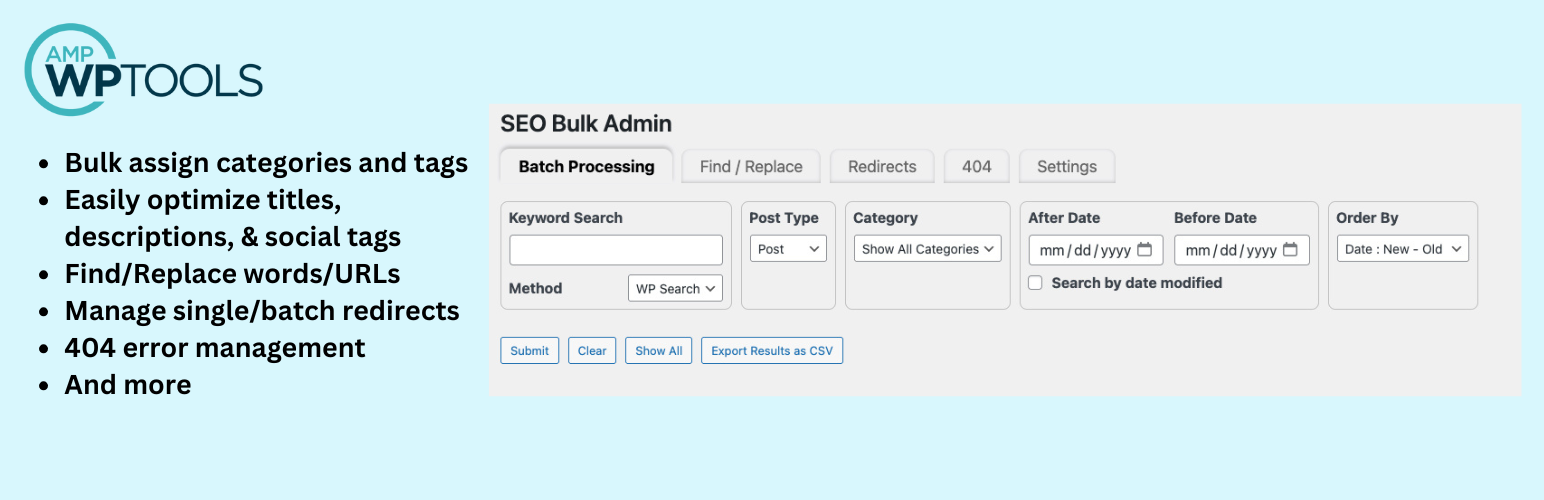 WordPress 外掛 SEO Bulk Admin 的封面圖片。