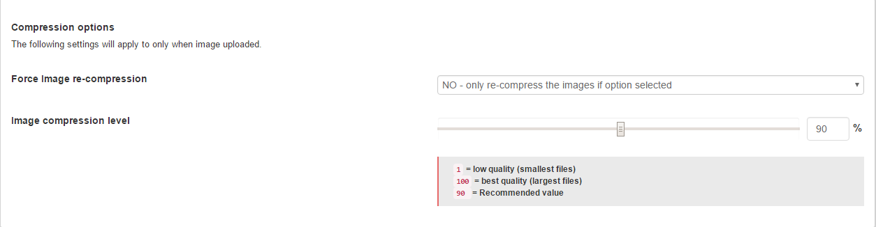 SEO Image Compress Settings