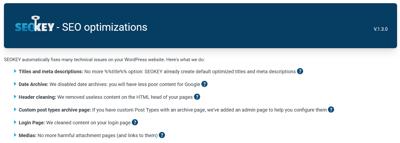 Automatic SEO optimizations