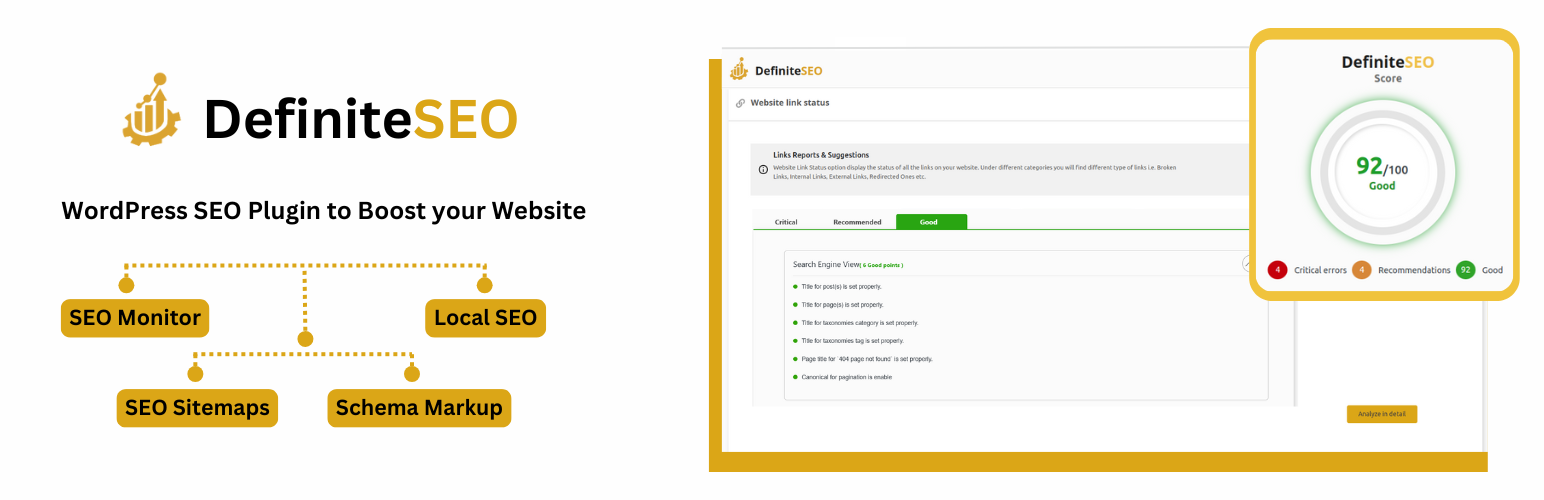 WordPress 外掛 Definite SEO – Optimize Website SEO & Boost SEO Rankings 的封面圖片。
