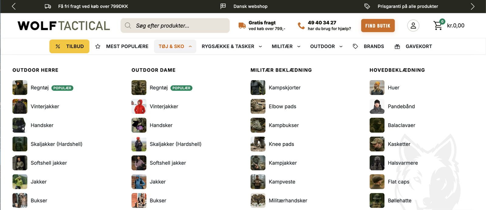 A panel built from WooCommerce categories, with their own images and badges
