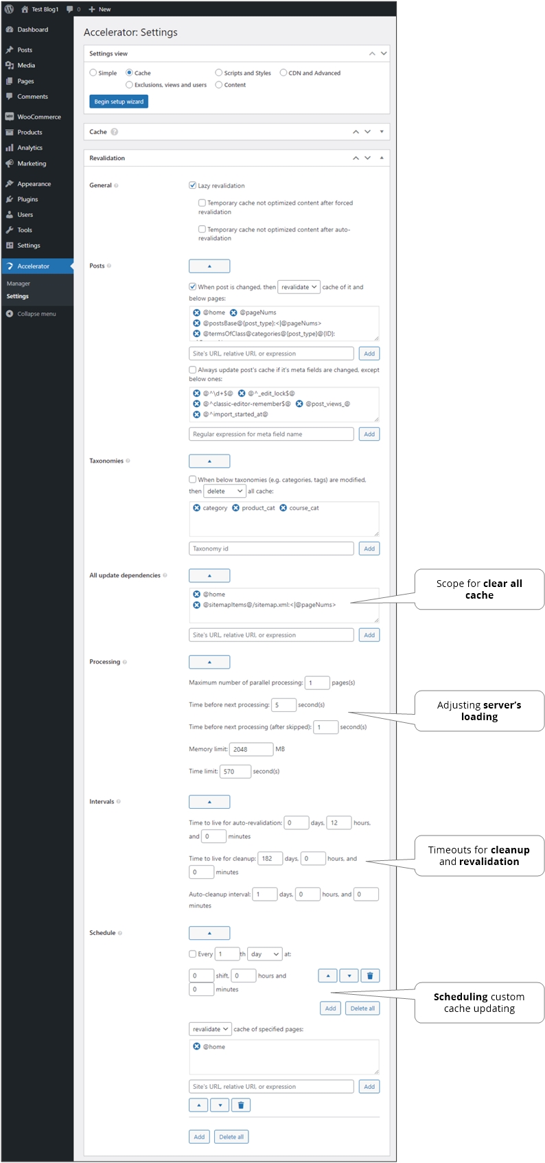 Settings - Revalidation.