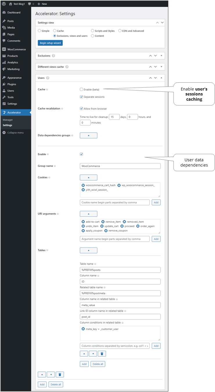 Settings - Users.