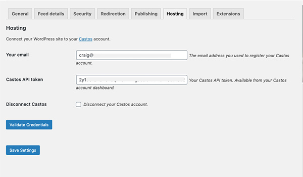 Automatically sync Castos accounts with Seriously Simple Podcasting in a few clicks.