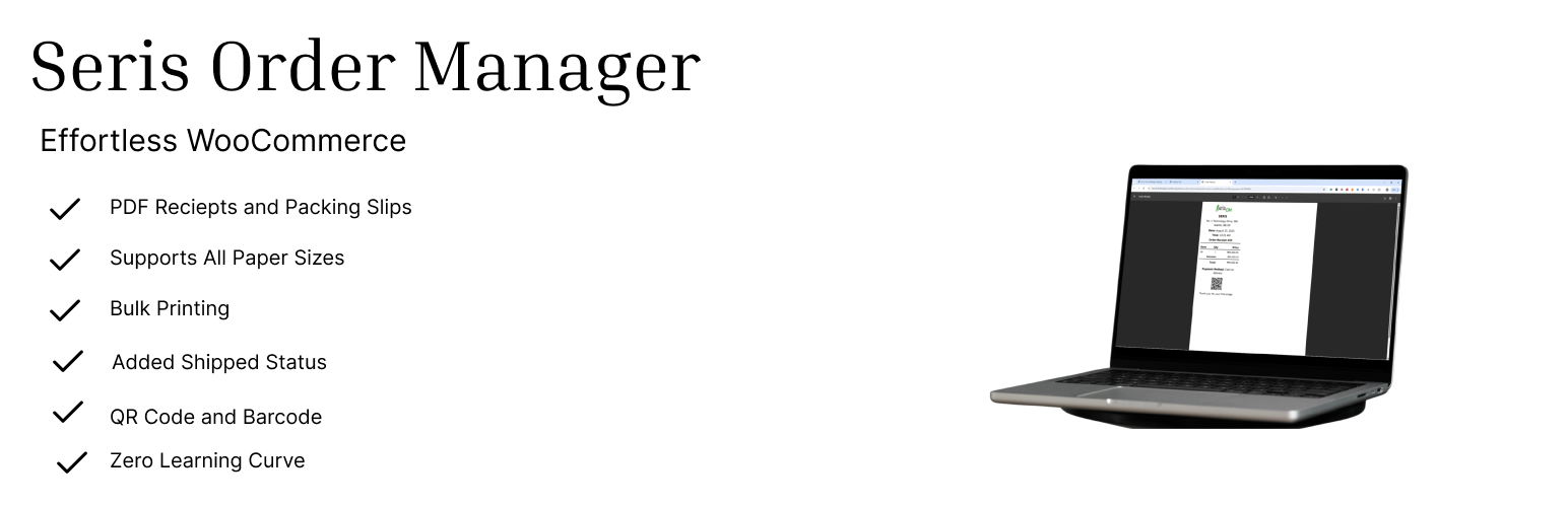 Seris Order Manager (PDF Receipts and Packing Slips)