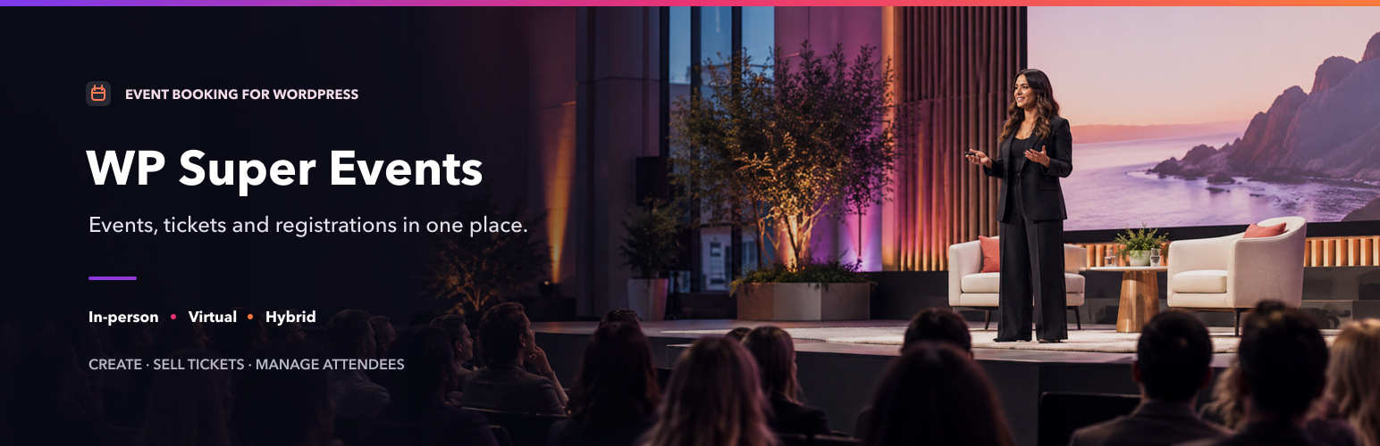 WordPress 外掛 WP Super Events – Event Booking & Tickets 的封面圖片
