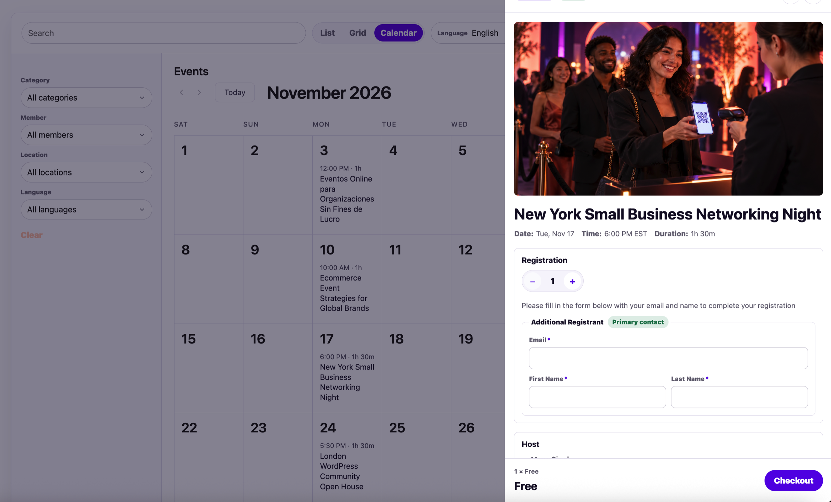 WP Super Events – Event Booking & Tickets screenshot 2