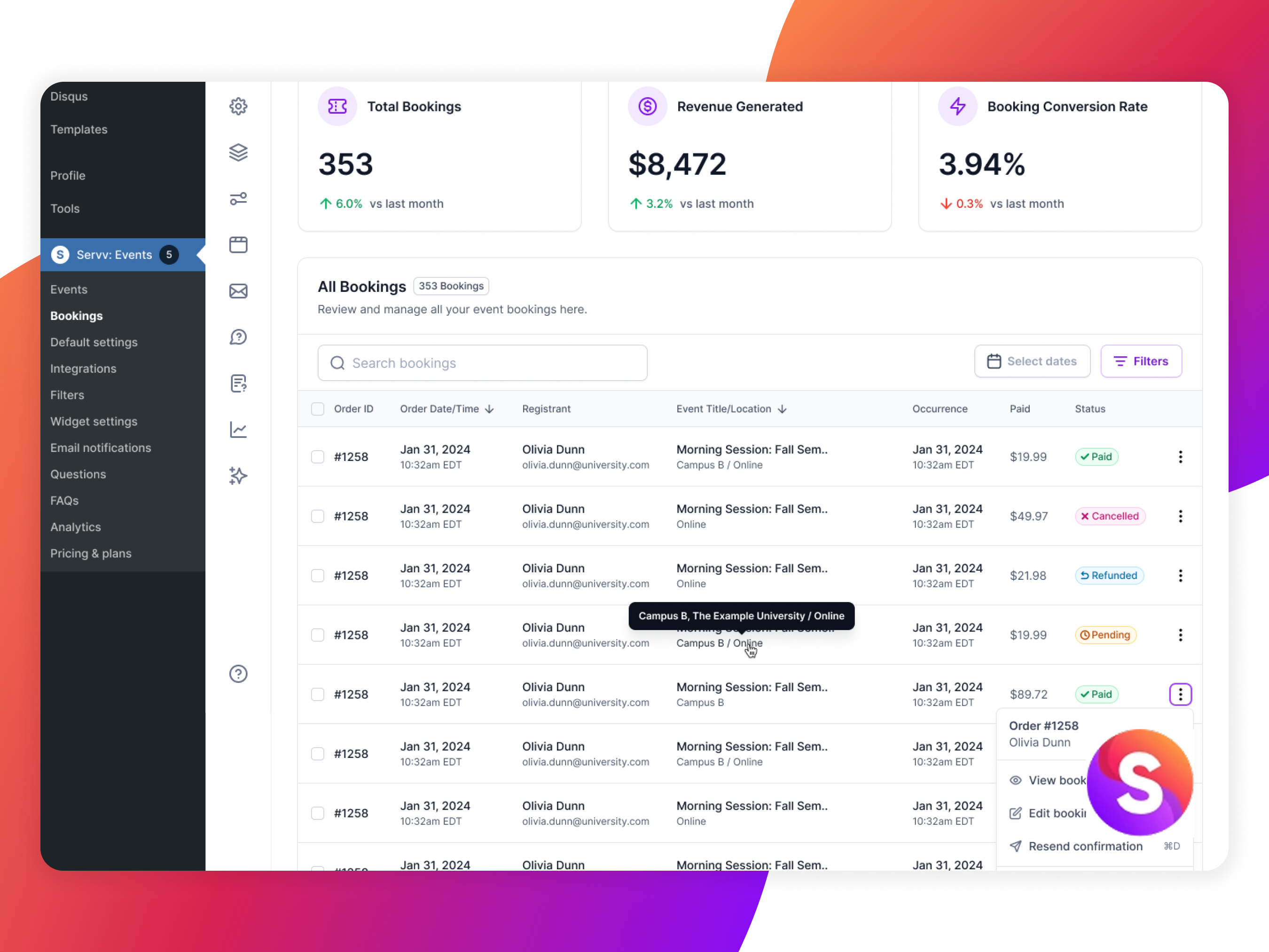 Servv AI Event Booking - Screenshot 5
