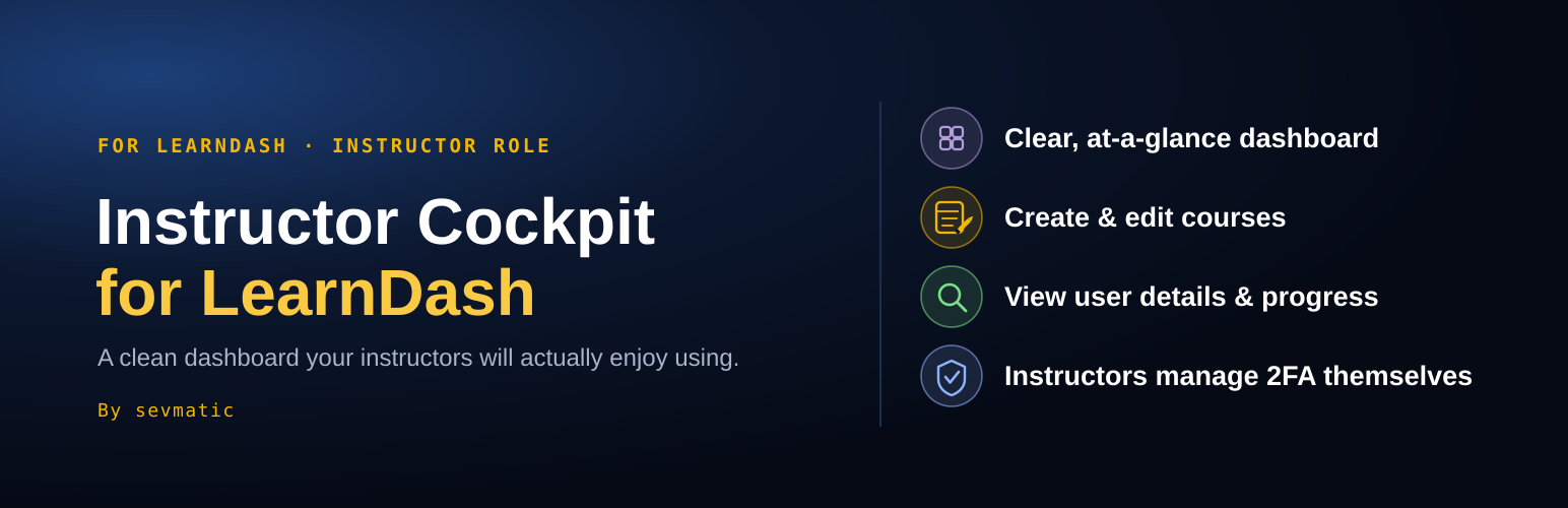 WordPress 外掛 Instructor Cockpit for LearnDash 的封面圖片