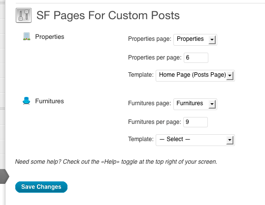 SF Pages For Custom Posts