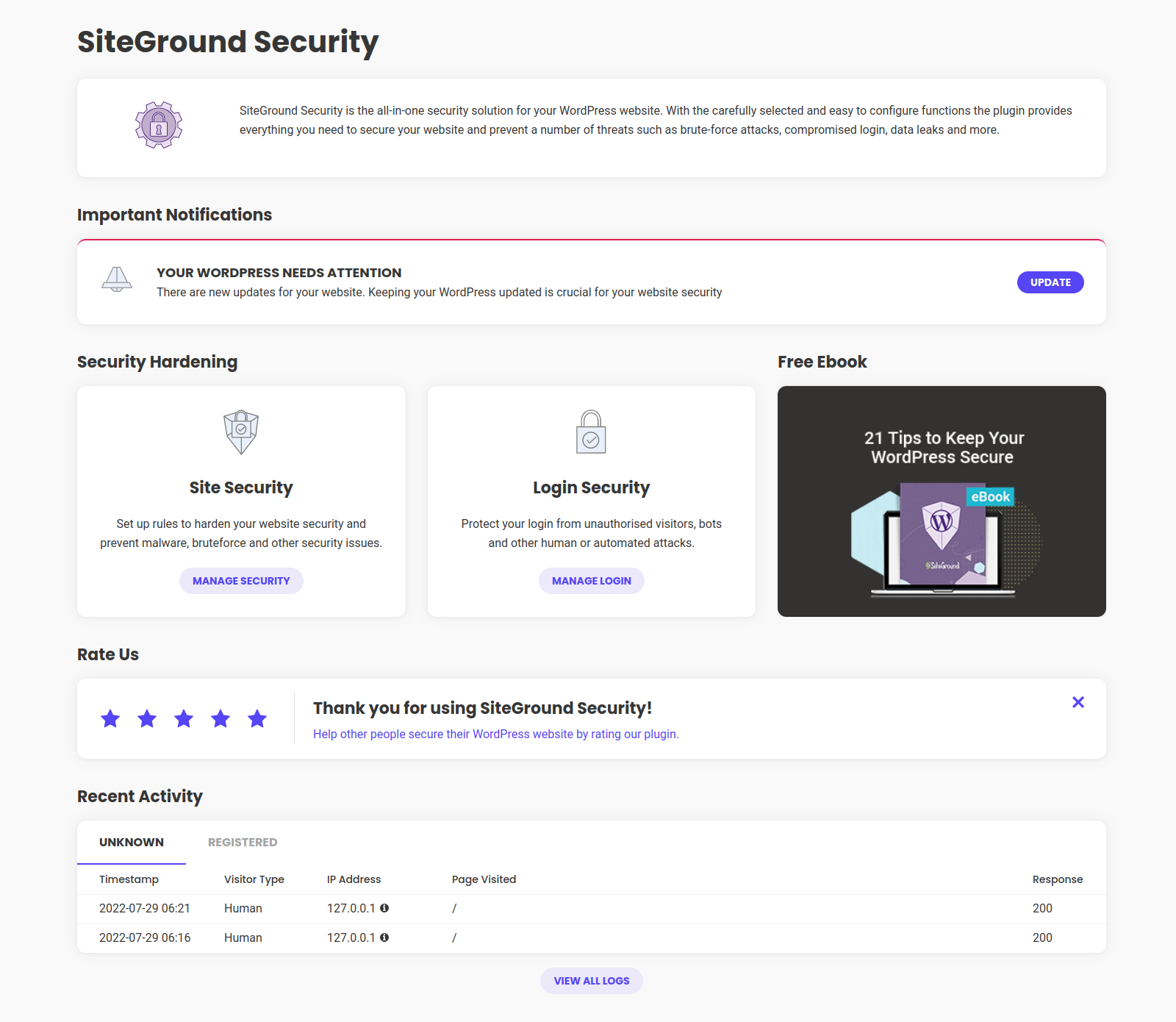 Security Optimizer – The All-In-One Protection Plugin