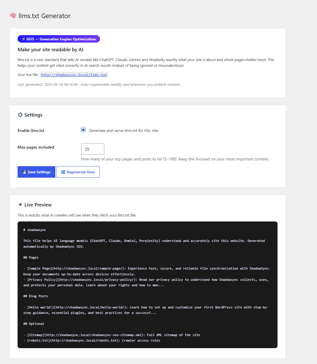 llms.txt generator