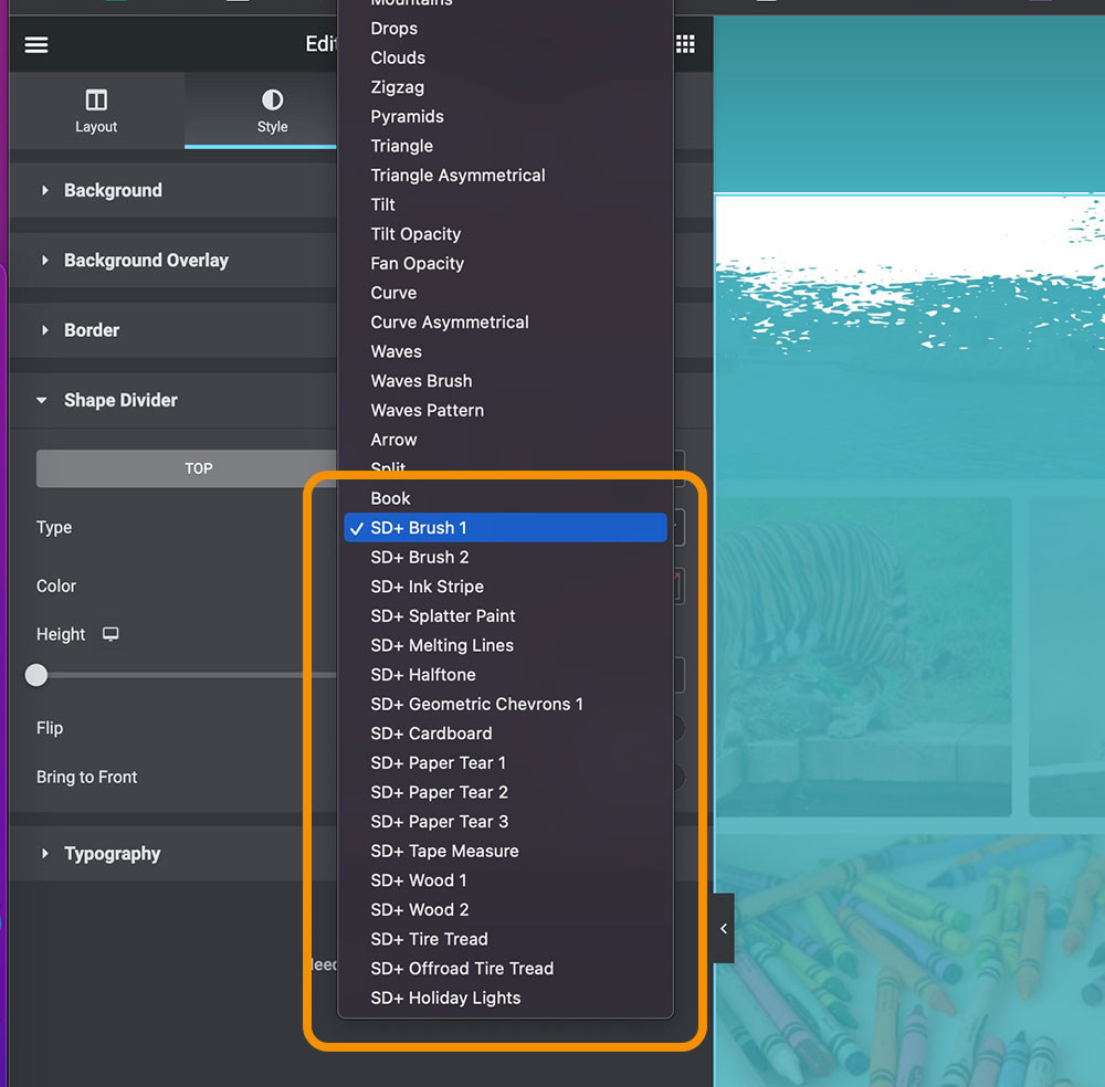 Shape Dividers Plus for Elementor