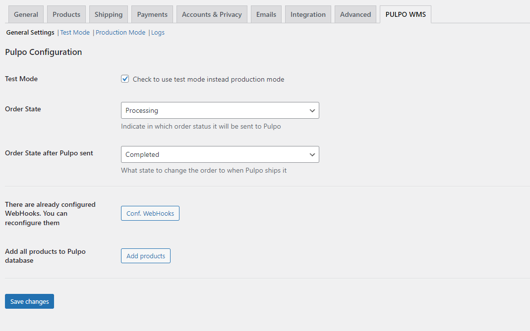 General settings