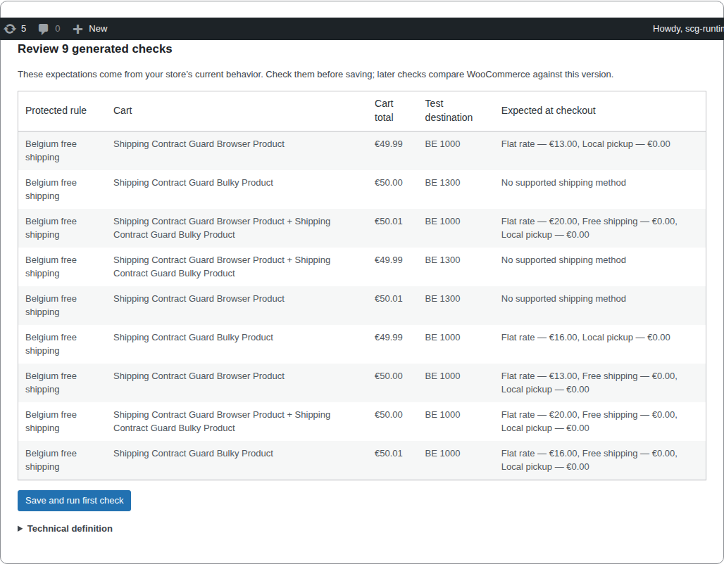 Review every generated synthetic cart, method, and price before approval.