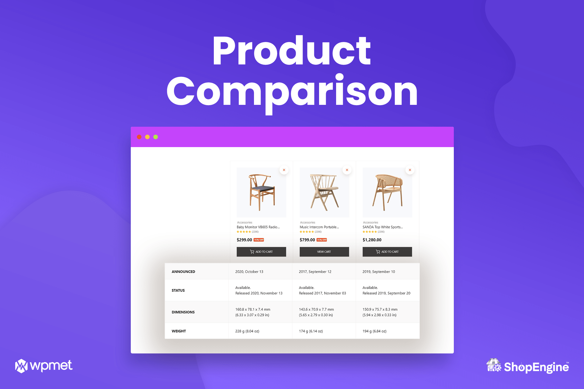 <p><strong>Product Comparison Button Module.</strong> Let the shoppers compare products side by side with a products comparison table by using this module of the ShopEngine Elementor WooCommerce Builder.</p>