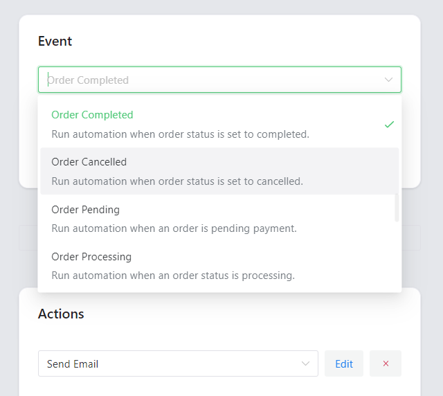 WooCommerce email automation for order statuses.