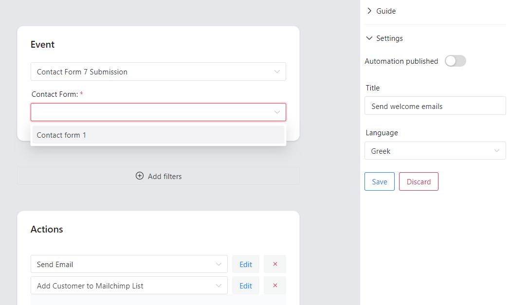 Contact Form 7 (free) and Gravity Forms (PRO) submission form data to use in WooCommerce marketing automation.