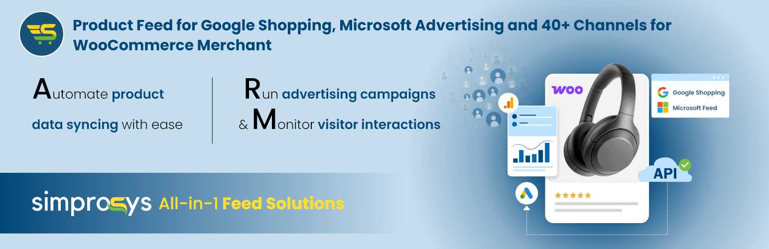 WordPress 外掛 Product Feed for Google Shopping, Microsoft Advertising and 40+ Channels for WooCommerce Merchant 的封面圖片。