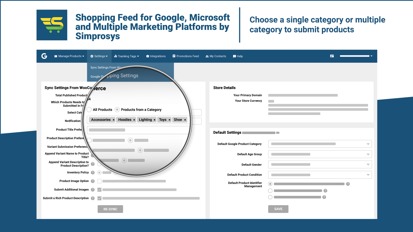 Shopping Feed for Google, Microsoft and Multiple Marketing Platforms by Simprosys