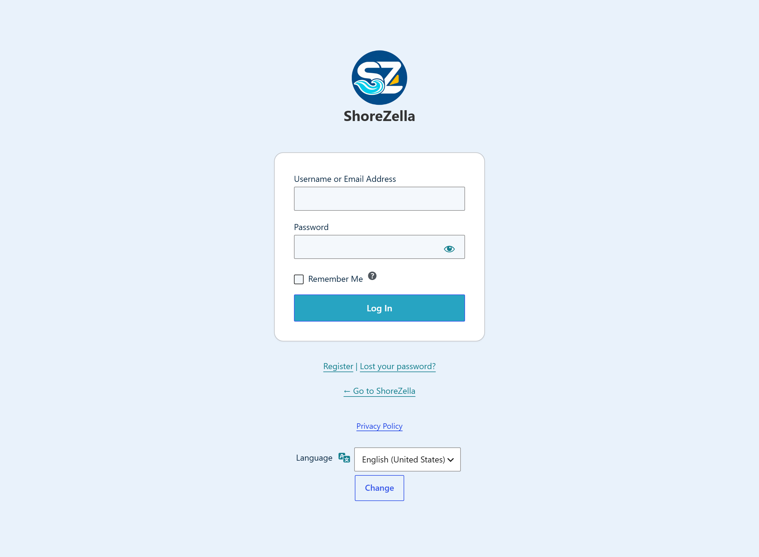 A customised login page: logo, custom background and a restyled form.