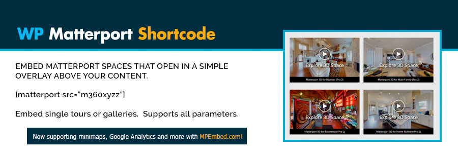 Product image for WP Matterport Shortcode.