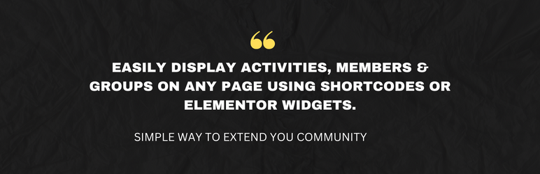 Wbcom Designs – Shortcodes & Elementor Widgets For BuddyPress