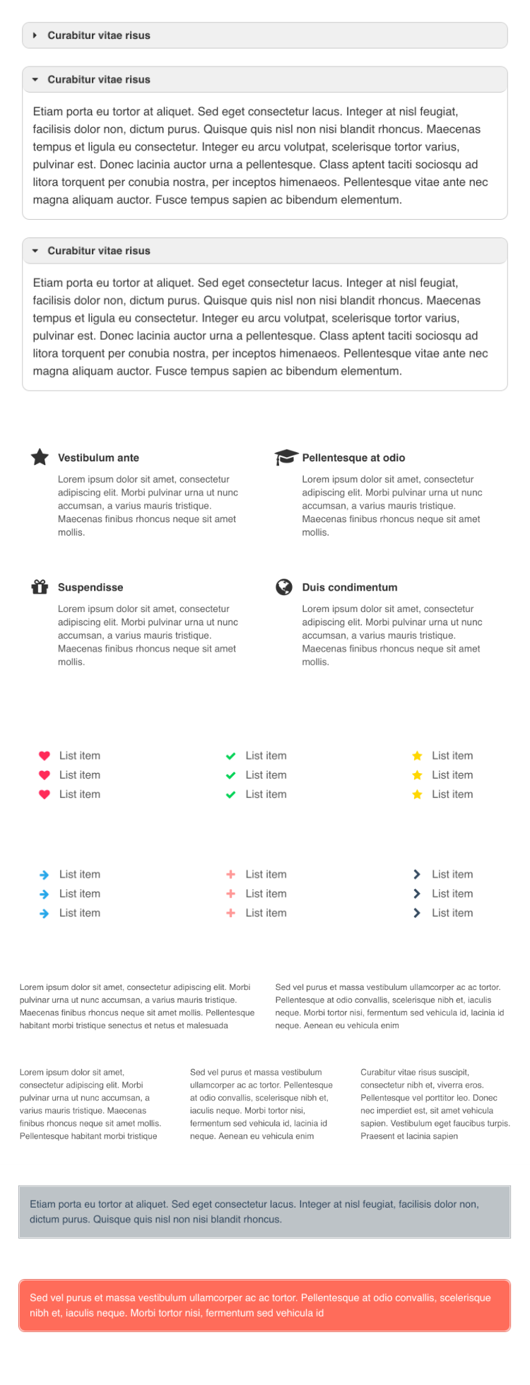 Shortcodes: spoiler, service, list, columns, note