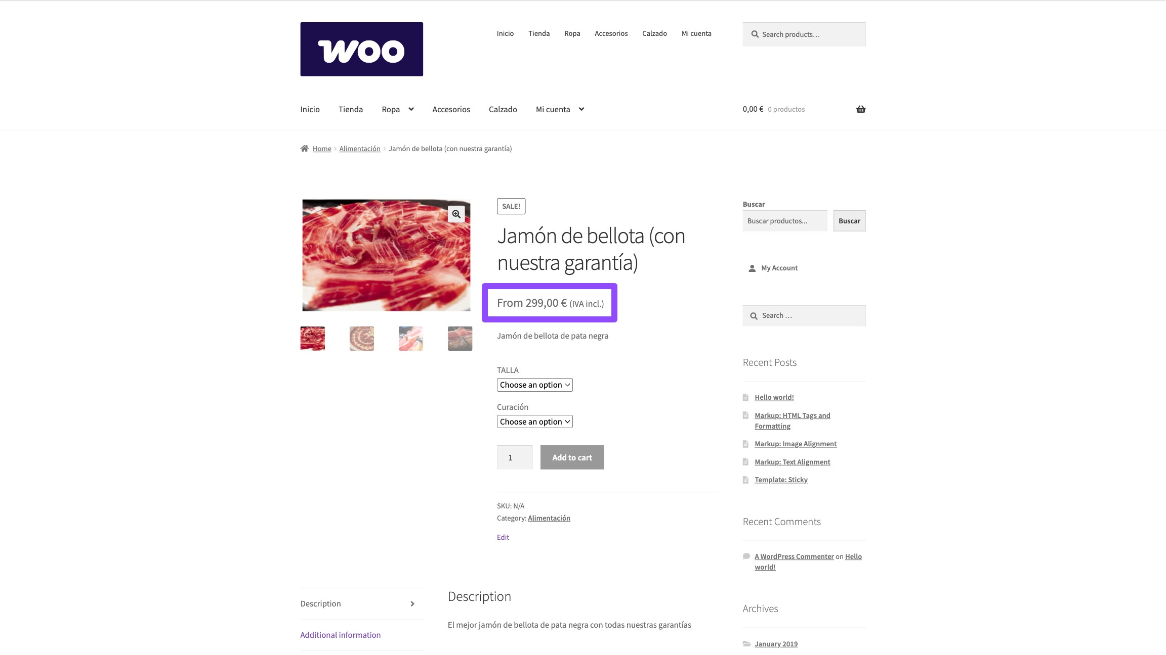 Clean, simple pricing after plugin activation