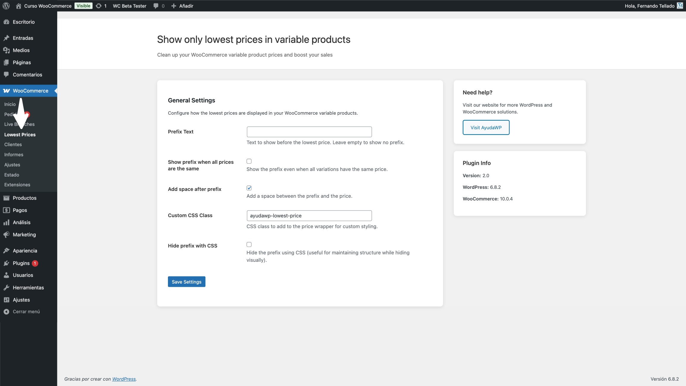 New settings page with customization options integrated into WooCommerce admin menu