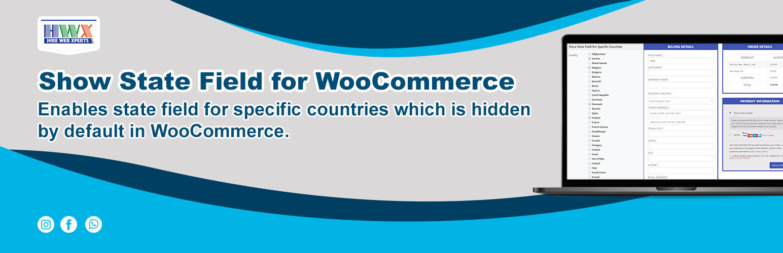 Show State Field for WooCommerce