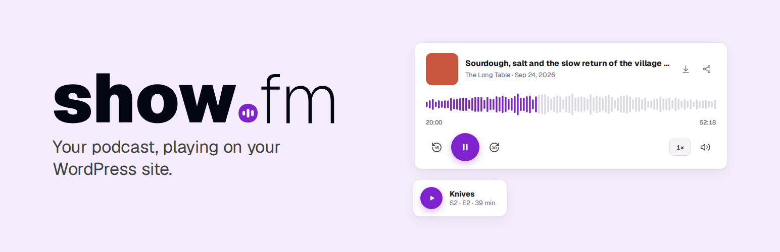 WordPress 外掛 show.fm Podcast Player 的封面圖片