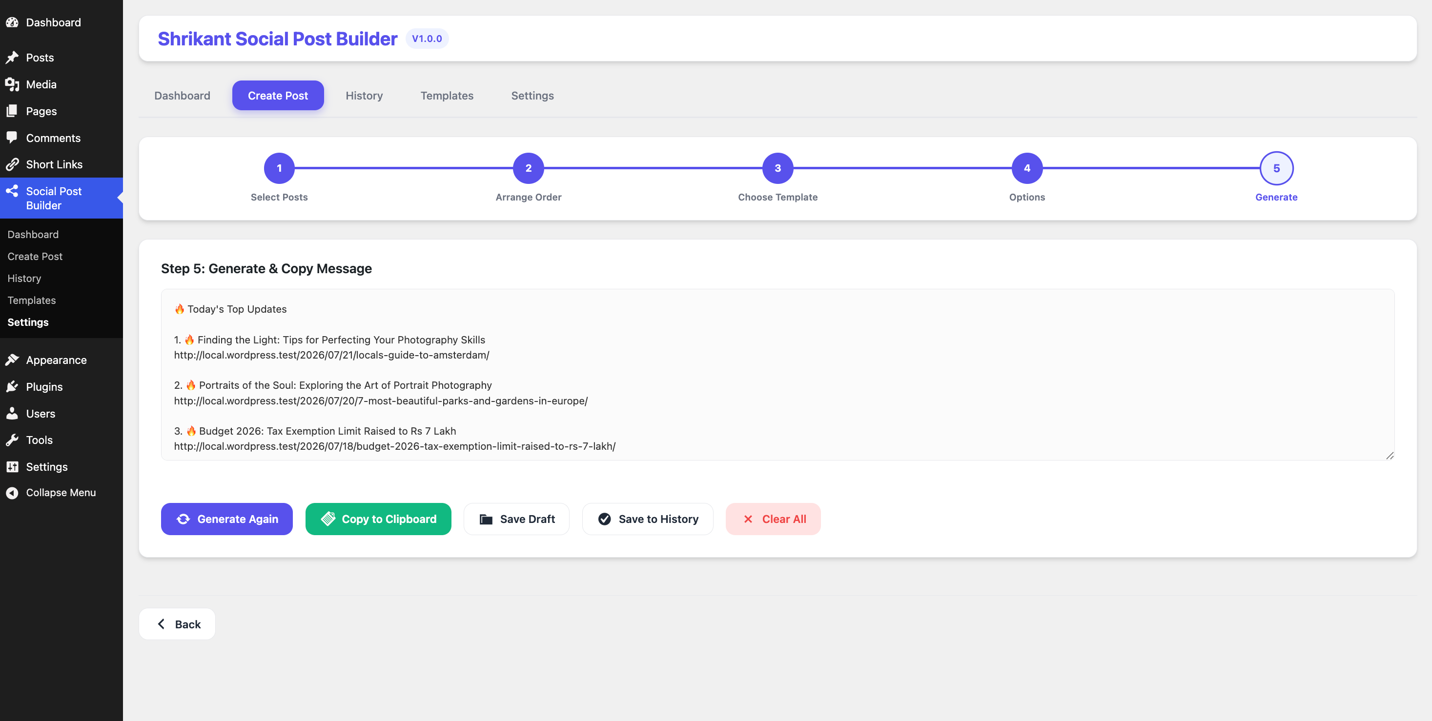 Managing custom social platform templates.