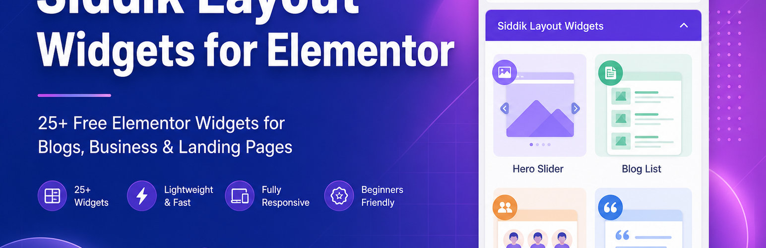Siddik Layout Widgets for Elementor
