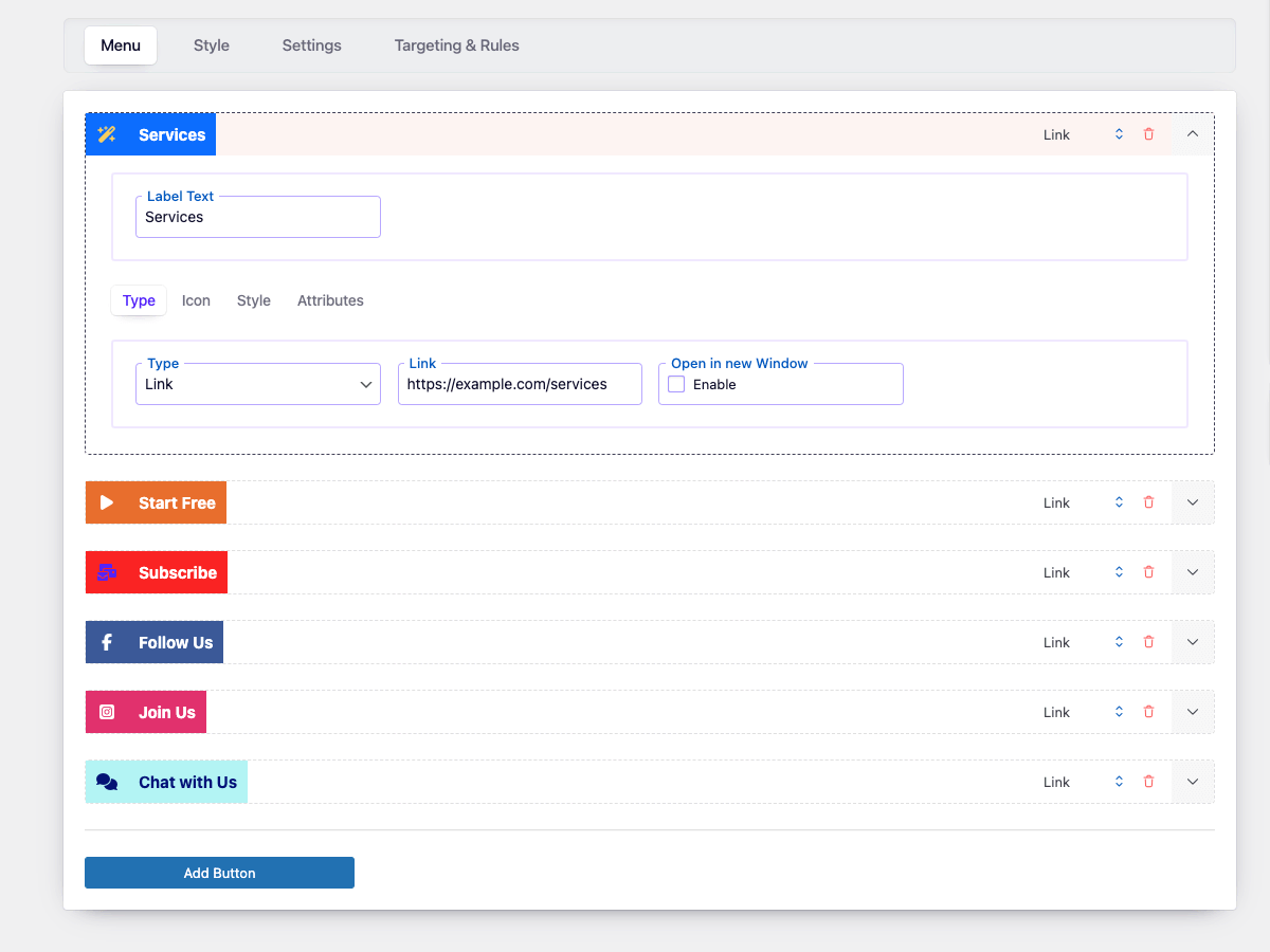 Create Side Menu items