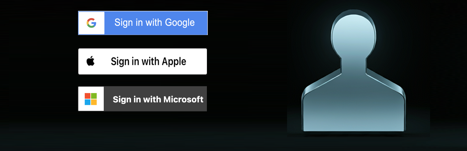 WordPress 外掛 Sign In With Socials (Google, Apple, Microsoft) 的封面圖片。