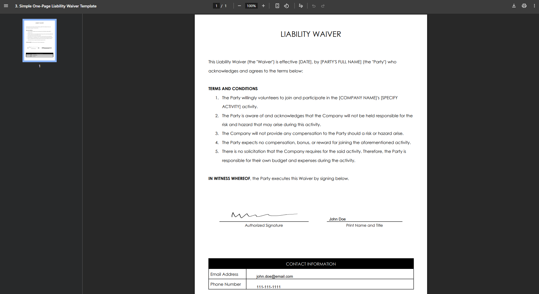 Sign PDF Waiver for Contact Form 7