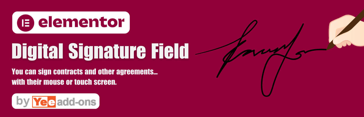 WordPress 外掛 Signature field for Elementor Forms 的封面圖片。