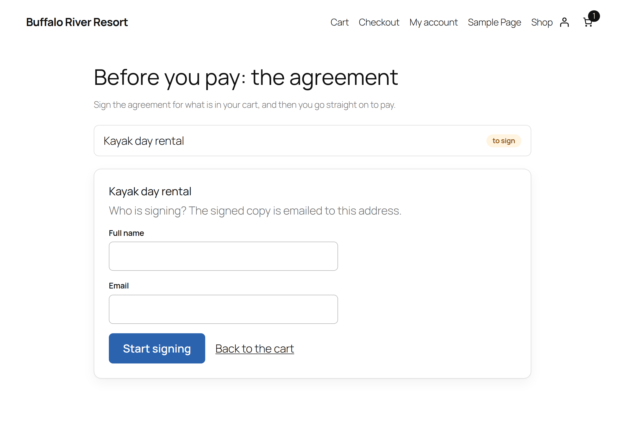 The signing page on your own site, in your theme.