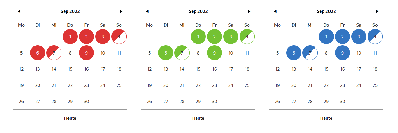 Simple calendar for Elementor