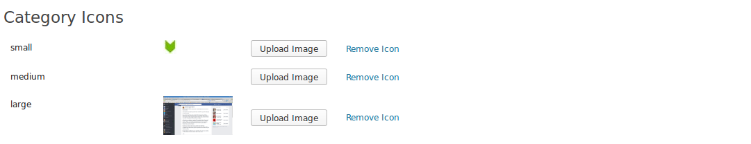 Interface on category overview