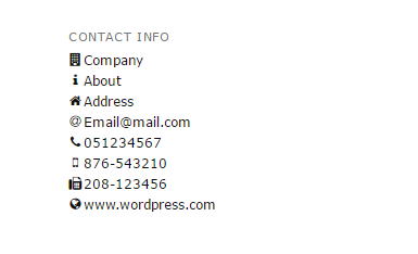 Contact Info Widget