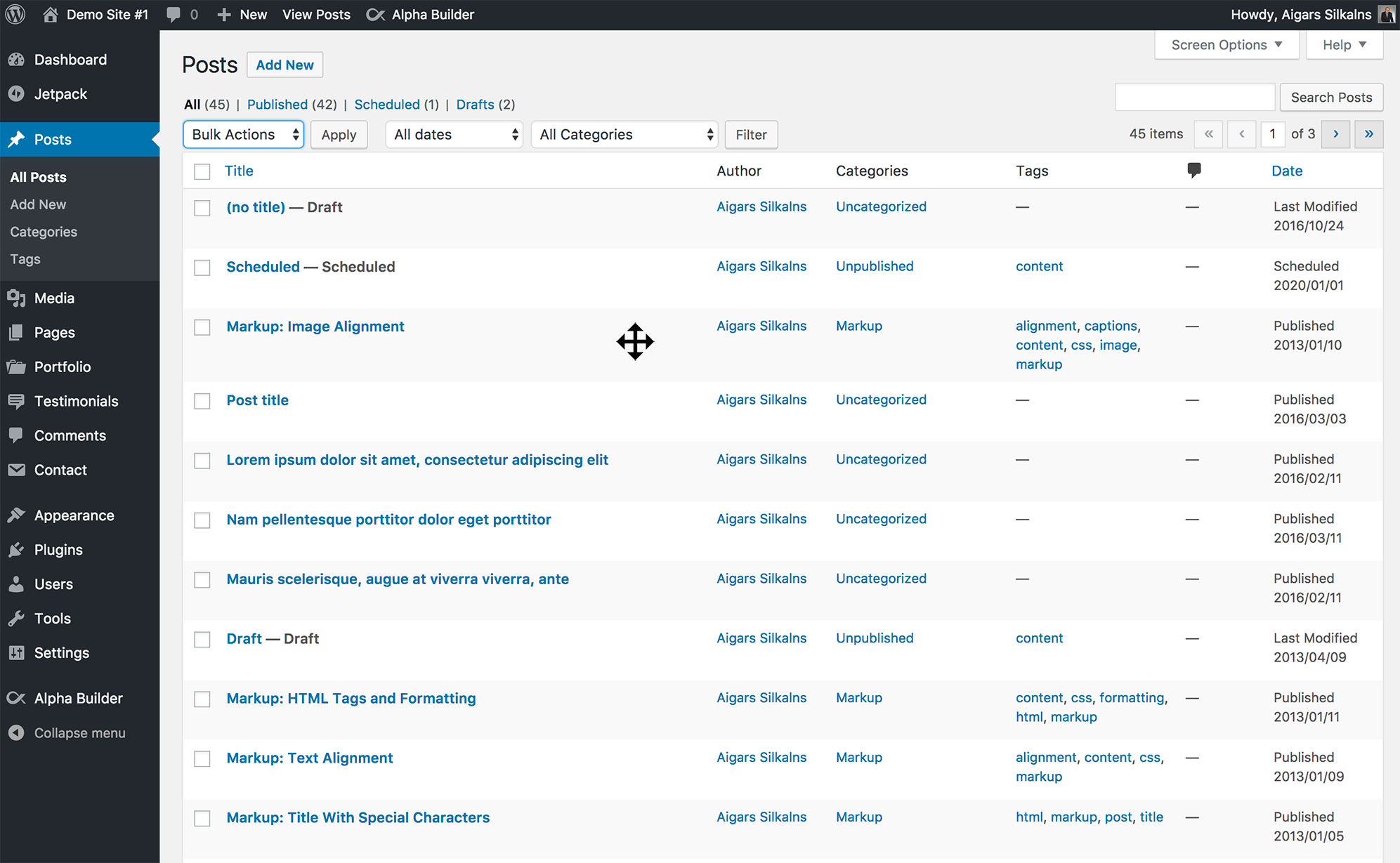 Drag-and-drop reordering of custom post types