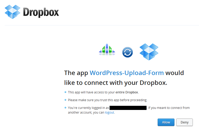 <p>Step 2 of dropbox authorization.</p>