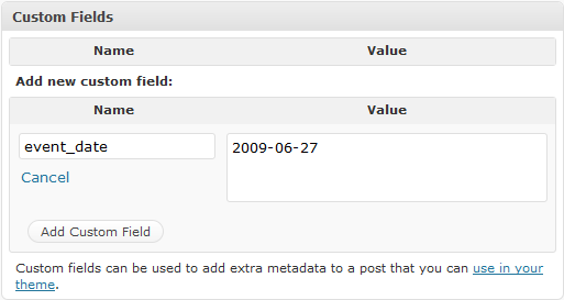 Adding the custom field: